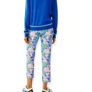Tory Burch Ribbon Bouquet Printed Tech Twill Golf Pants